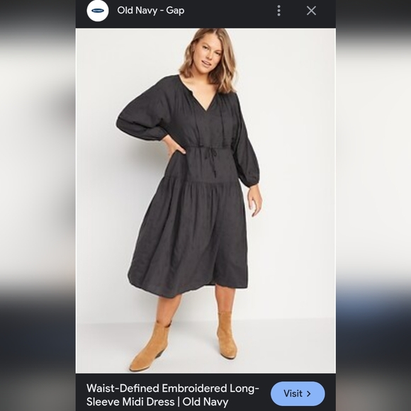 NWT Old Navy tassel ties tiered Embroidered Long Sleeve boho Midi Maxi Dress 3X - Picture 1 of 17